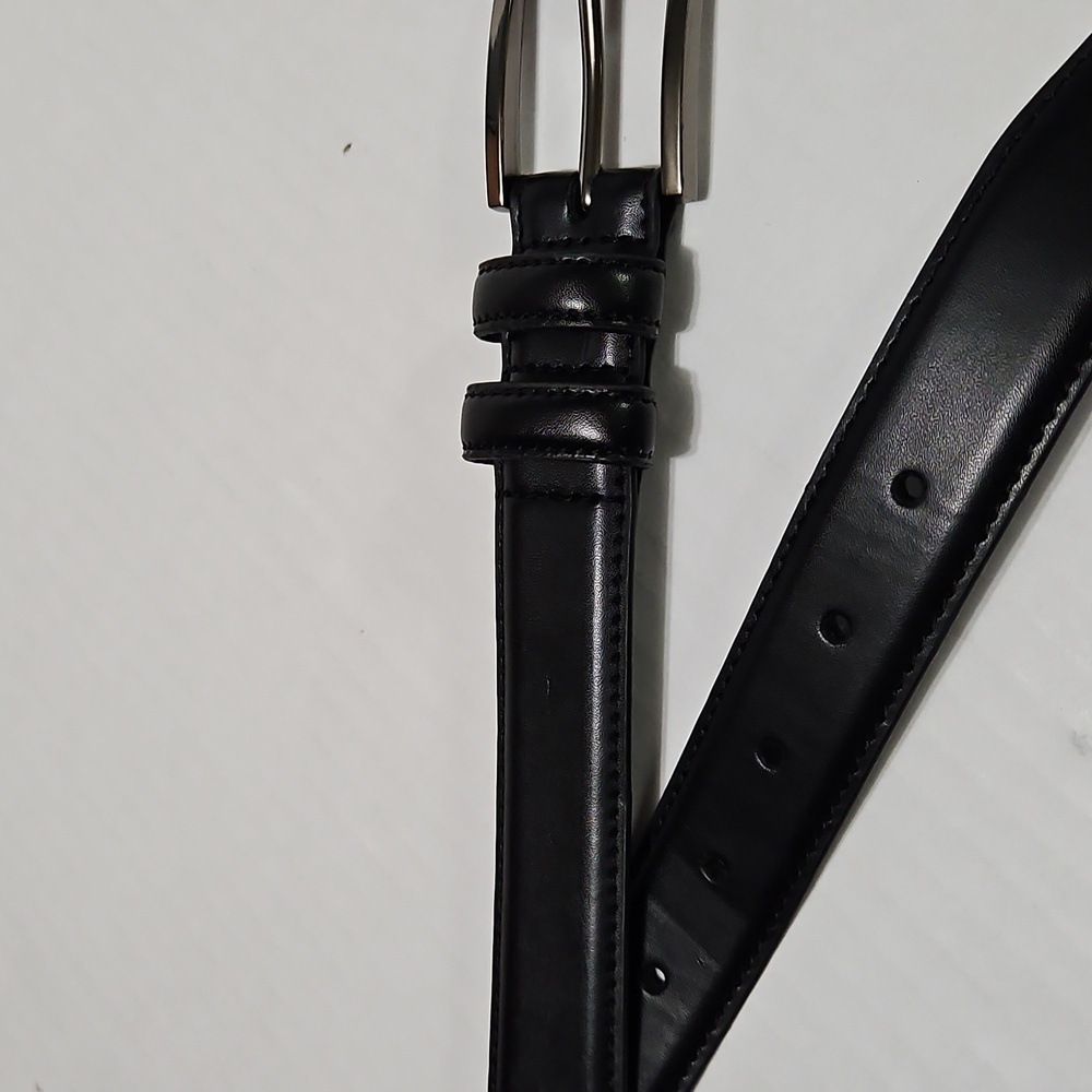 Mio Marino Men's Designer Black Leather Belt Size 38